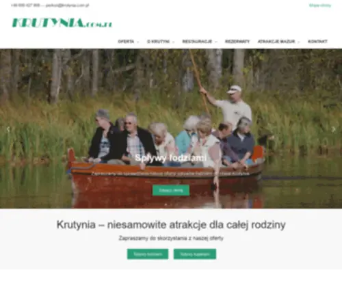 Krutynia.com.pl(Niezapomniane spływy łodziami dla całej rodziny) Screenshot