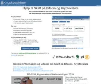 KRYptosekken.no(Beregn skatt på Bitcoin og Kryptovaluta) Screenshot