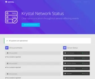 KRYstalstatus.co.uk(Krystal Service Status) Screenshot