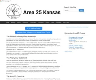 KS-AA.org(Area 25 Alcoholics Anonymous Alcoholics Anonymous Preamble Anonymity Statement The Area 25 Preamble Responsibility Declaration) Screenshot