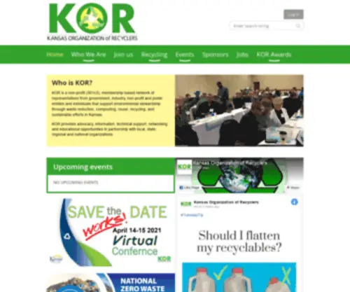 Kskor.org(Kansas Organization of Recyclers) Screenshot