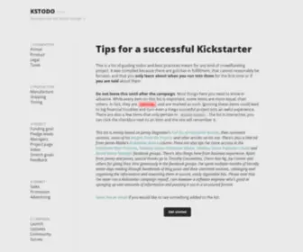 Kstodo.com(Kickstarter tips) Screenshot