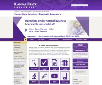 KSVDL.com(Kansas State Veterinary Diagnostic Laboratory) Screenshot