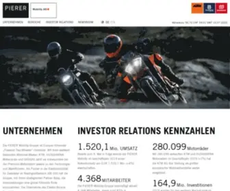 KTM-Industries.com(PIERER Mobility AG) Screenshot