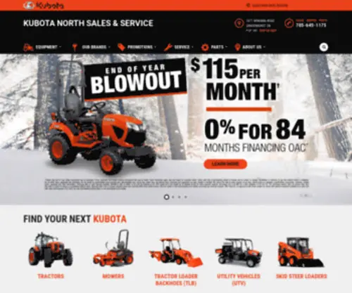 Kubotanorth.com(Kubota North) Screenshot