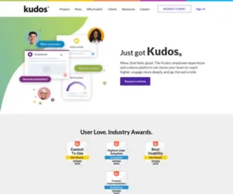 Kudos.com(Kudos is the simple and easy to use employee recognition software) Screenshot