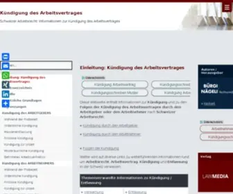 Kuendigung-Arbeitsvertrag.ch(Einleitung) Screenshot