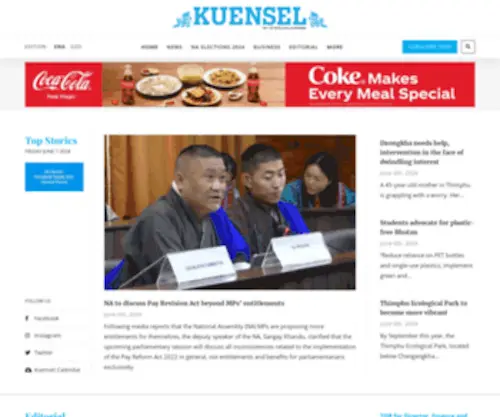 Kuenselonline.com(Kuensel Online) Screenshot