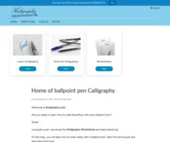 Kuligraphy.com(Calligraphy with a ballpoint pen) Screenshot