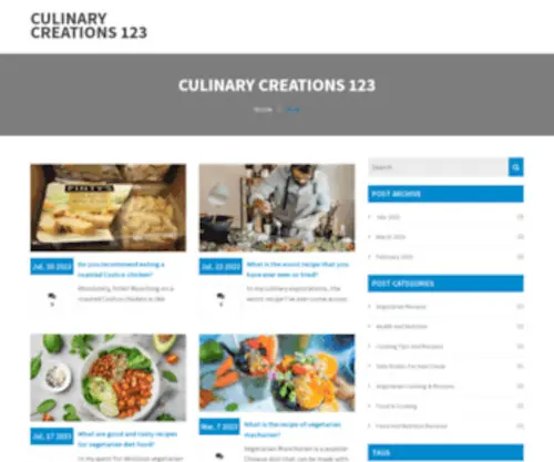 Kuliner123.com(Culinary Creations 123) Screenshot