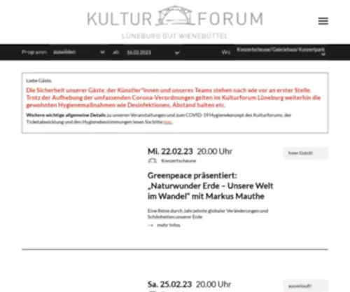 Kulturforum-Lueneburg.de(Programm) Screenshot