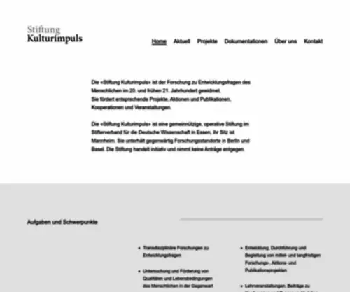 Kulturimpuls.org(Forschungsstelle Kulturimpuls) Screenshot
