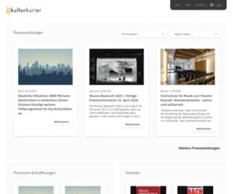 Kulturkurier.de(Termine, Pressemeldungen, Newsletter & Premieren in Deutschland) Screenshot