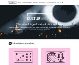 Kulturrom.no(Tilskuddsordningen for teknisk utstyr og lokaler) Screenshot
