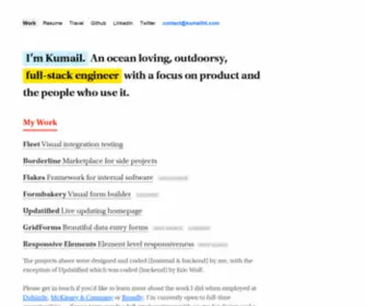 Kumailht.com(Kumail Hunaid) Screenshot