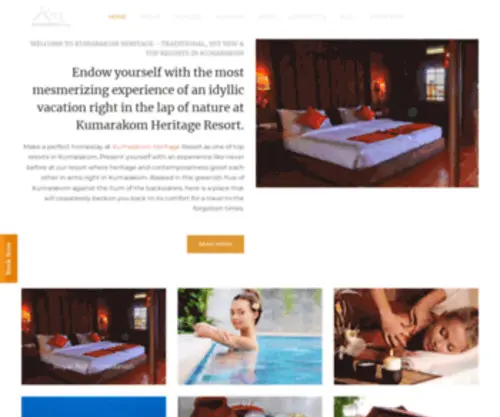 Kumarakomheritage.com(Resorts in Kumarakam) Screenshot
