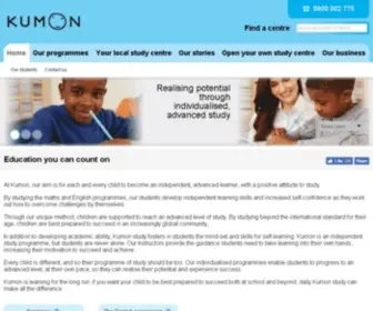 Kumon.co.za(South Africa Maths and English Learning Programmes) Screenshot