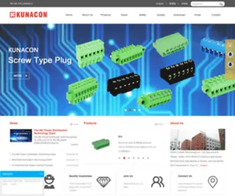 Kunacon.com.cn(KUNA Contact Production Sales/ terminal blocks/ wire protector terminal blocks/ spring clamp terminal blocks/ pluggable terminal blocks) Screenshot