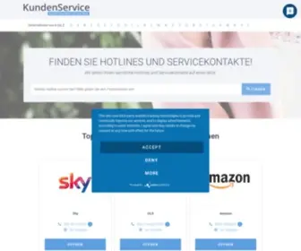 Kundenservice.de(Alle Servicekontakte und Hotlines auf einen Blick) Screenshot