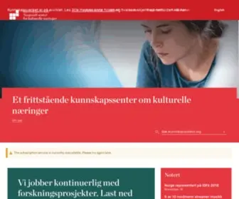 Kunnskapsverket.org(Et frittstående kunnskapssenter om kulturelle næringer) Screenshot