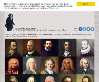 Kunstderfuge.com(Free Classical MIDI files) Screenshot