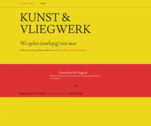 Kunstenvliegwerk.nl(Kunst & Vliegwerk) Screenshot