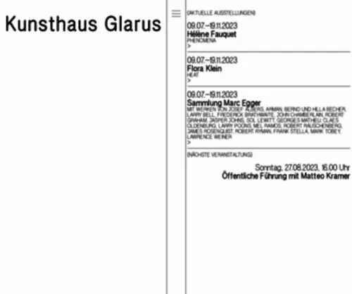 Kunsthausglarus.ch(Kunsthaus Glarus) Screenshot