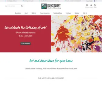 Kunstloft.com(Buy handmade paintings) Screenshot