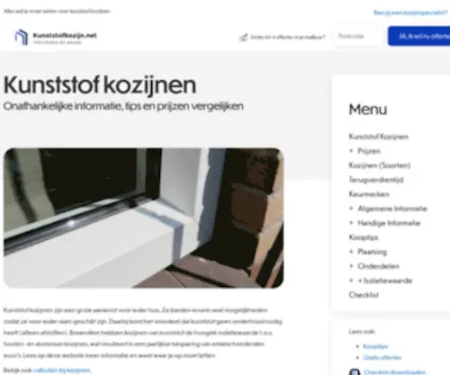 Kunststofkozijn.net(Kunststof kozijnen) Screenshot