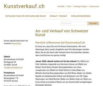 Kunstverkauf.ch(Ankauf und Verkauf von Schweizer Kunst und Internationaler Kunst) Screenshot