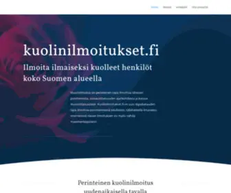 Kuolinilmoitukset.fi(Kuolinilmoituksen suunnittelu itse) Screenshot