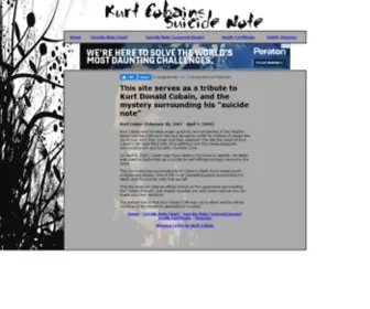 Kurtcobainssuicidenote.com(Kurt Cobain's suicide note) Screenshot