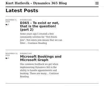 Kurthatlevik.com(Dynamics 365 Blog) Screenshot