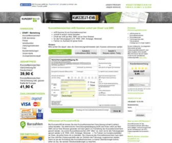 Kurzzeit-EVB.de(Kurzzeitkennzeichen Versicherung versandkostenfrei bestellen) Screenshot