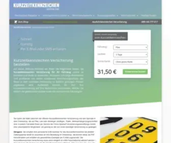 Kurzzeitkennzeichen-Online.net(Kurzzeitkennzeichen Online) Screenshot