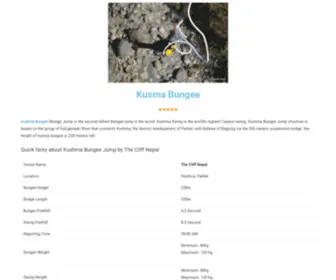Kushmabungee.com(Kusma Bungee Jump) Screenshot