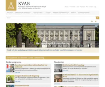 Kvab.be(De Koninklijke Vlaamse Academie van België voor Wetenschappen en Kunsten (KVABWK)) Screenshot