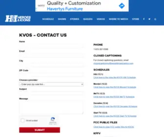 Kvos.com(Contact Us) Screenshot