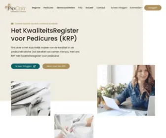 Kwaliteitsregisterpedicures.nl(Het KwaliteitsRegister voor Pedicures) Screenshot