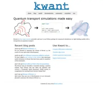 Kwant-Project.org(Quantum transport simulations made easy) Screenshot