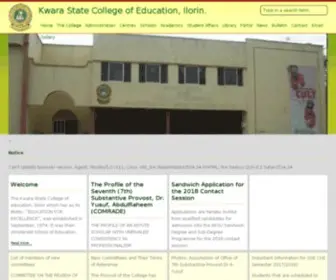 Kwcoeilorin.edu.ng(Kwara State College of Education) Screenshot