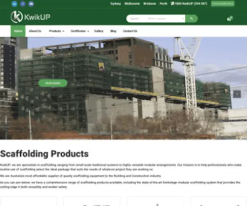Kwikup.com.au(Best Scaffold Supplier & Formwork Frames Supplier) Screenshot