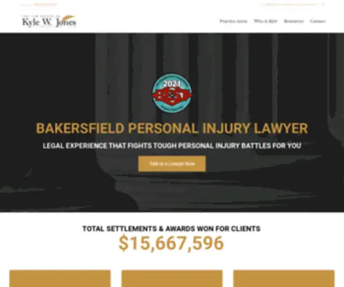 Kwjoneslaw.com(The Bakersfield personal injury lawyer) Screenshot