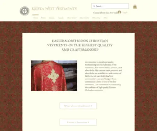 Kwvestments.com(Orthodox Vestments by Krista West) Screenshot