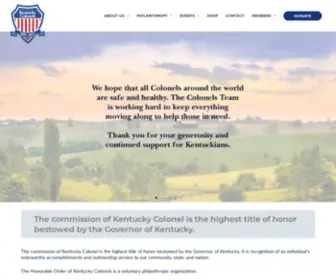 Kycolonels.org(The commission of Kentucky Colonel) Screenshot
