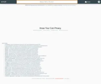 KYCP.org(Know Your Coin Privacy) Screenshot