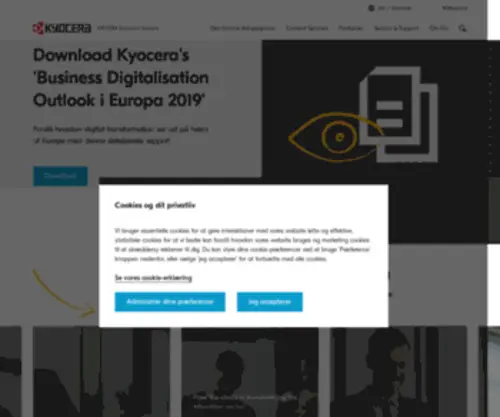 Kyoceramita.dk(KYOCERA Document Solutions Danmark A/S) Screenshot