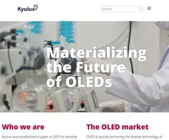 Kyulux.com(Materializing the future of OLEDs) Screenshot