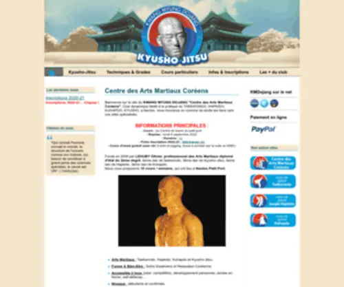 Kyusho44.com(Centre des Arts Martiaux Coréens de Nantes) Screenshot