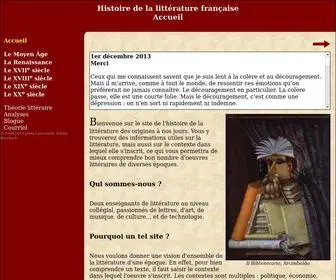 LA-Litterature.com(Histoire de la littérature française) Screenshot